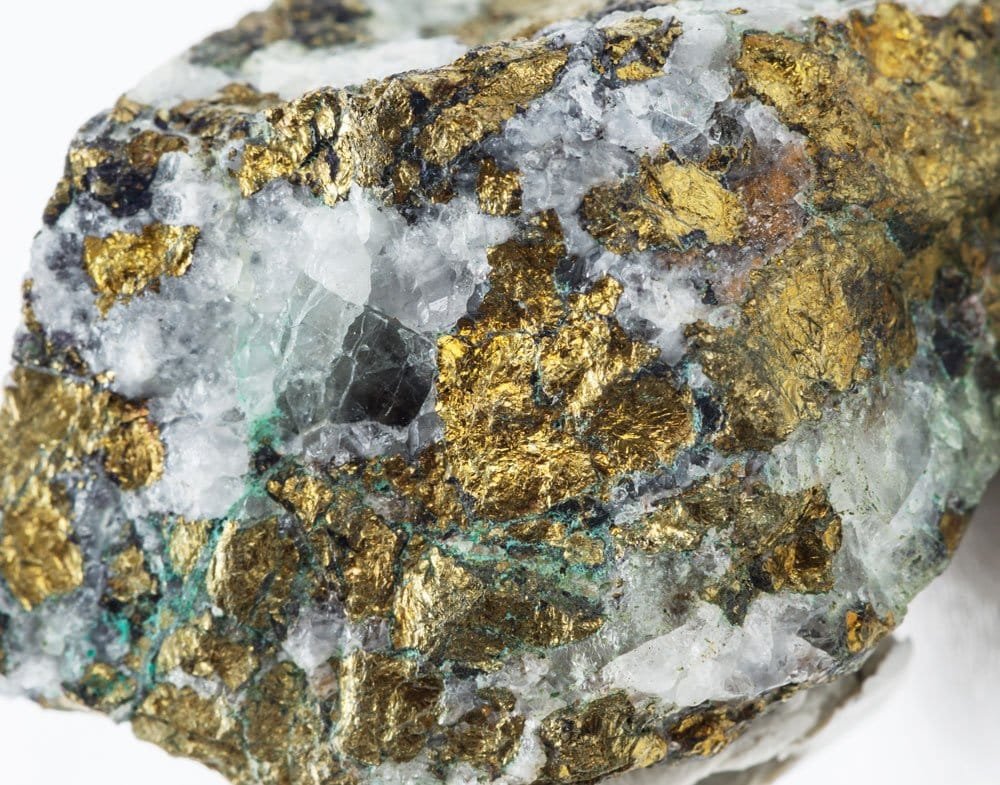 Chalcopyrite, jaune laiton irisé