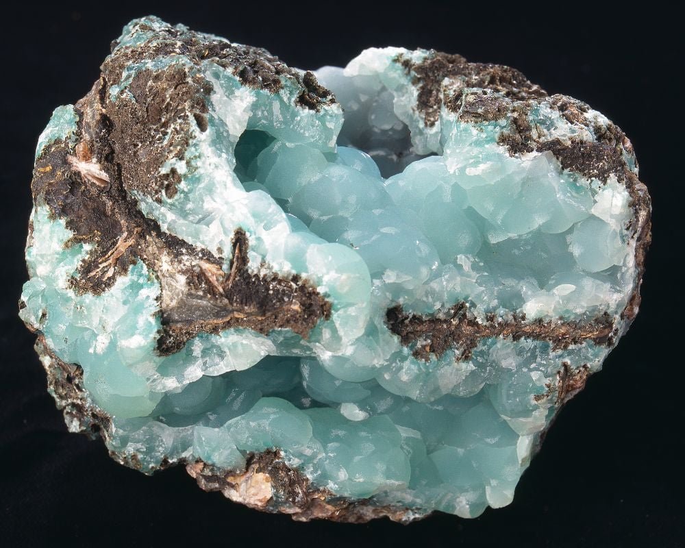 Smithsonite, concrétions bleu-vert